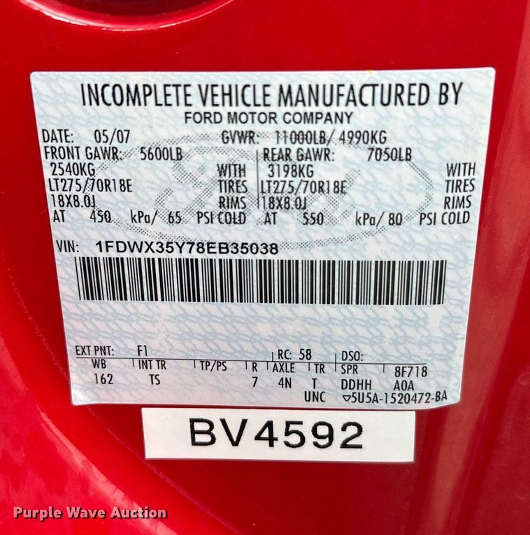 image for item DT6316 2008 Ford F350 Super Duty brush fire truck