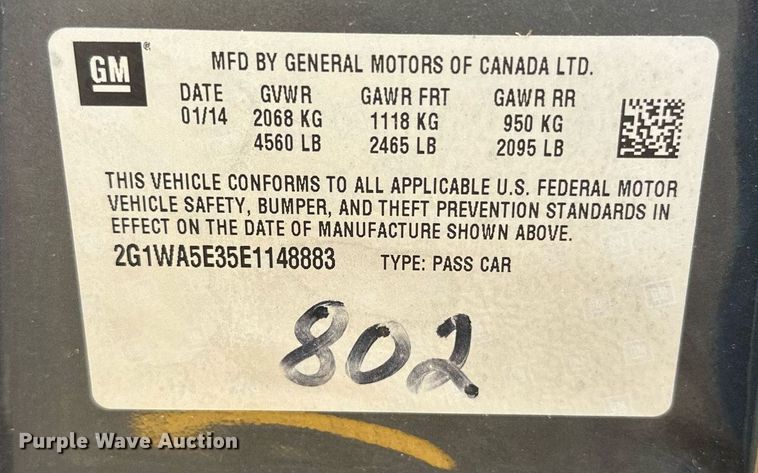 image for item DT6393 2014 Chevrolet Impala 