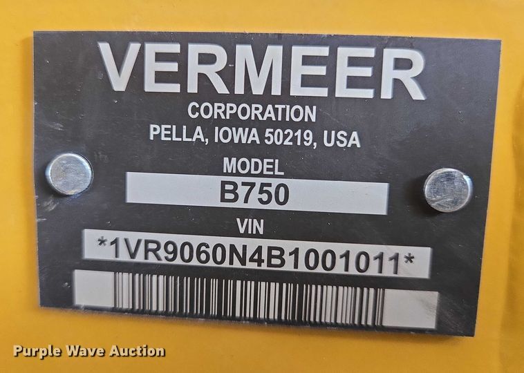 image for item DU6891 Vermeer B750 backhoe attachment