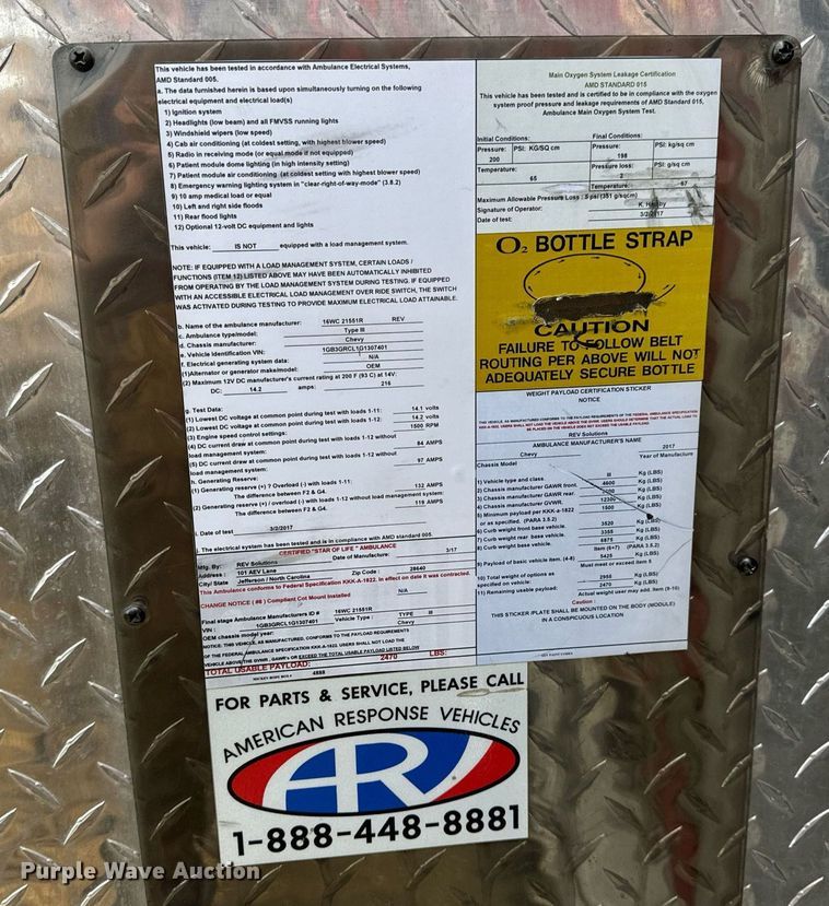 image for item DV1901 2016 Chevrolet Express G3500 ambulance
