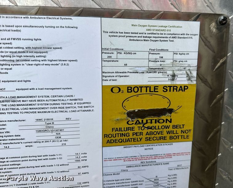 image for item DV1901 2016 Chevrolet Express G3500 ambulance