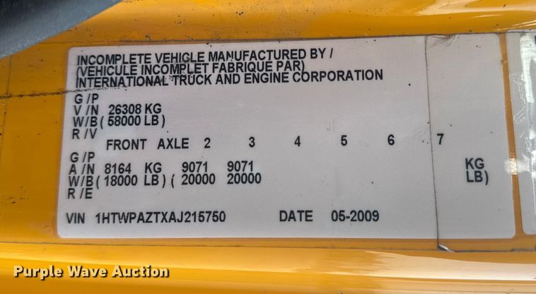 image for item DW6628 2010 International 7500 WorkStar dump truck