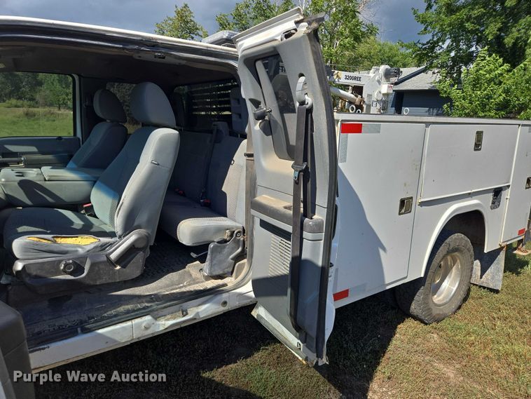 image for item DY1126 2012 Ford F350 Super Duty SuperCab utility bed pickup truck