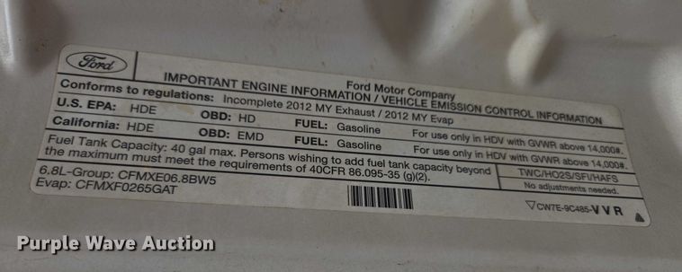 image for item DY1144 2012 Ford F450 Super Duty flatbed truck