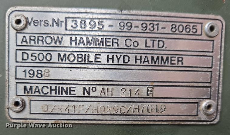 image for item DY1150 1988 Arrow D500 drop hammer