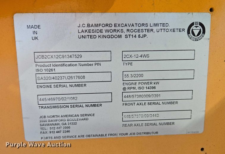 image for item DY1198 2008 JCB 2CX backhoe