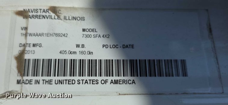 image for item DZ6294 2014 International  7300 tank truck