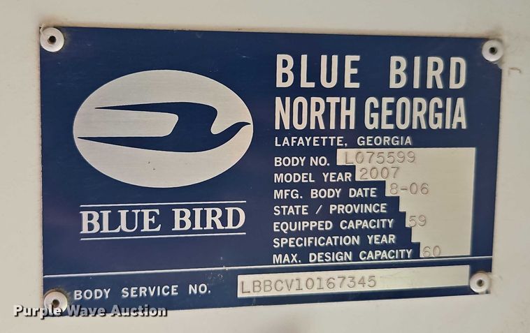 image for item EB8227 2007 Blue Bird school bus