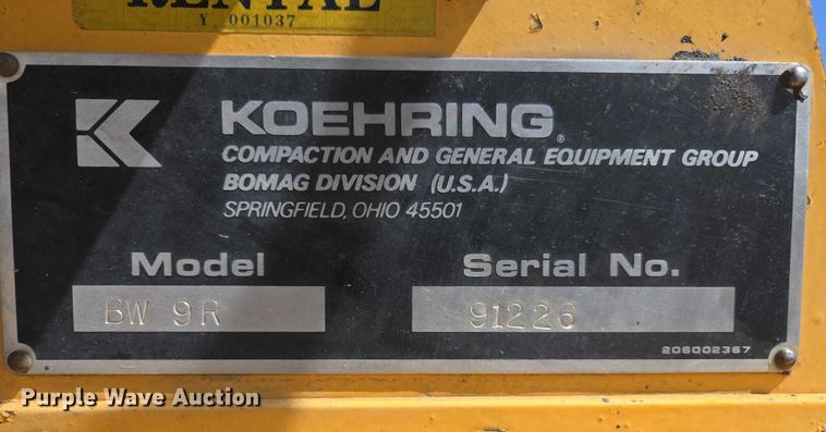 image for item EC1182 Bomag BW 9R pneumatic roller