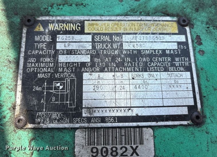 image for item EC4427 1999 Mitsubishi FG25B forklift