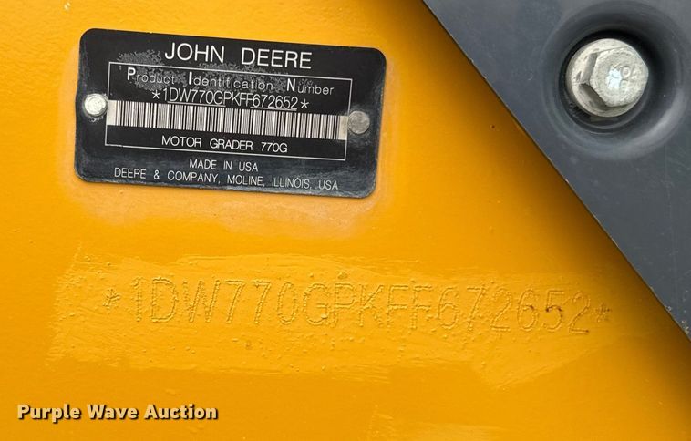 image for item ED1490 2015 John Deere 770GP motor grader