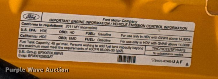 image for item ED1492 2011 Ford F450 Super Duty flatbed truck