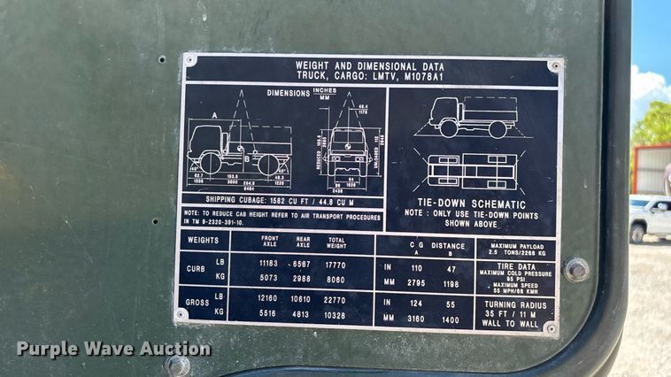 image for item ED2212 2003 Stewart & Stevenson M1078A1 brush fire truck