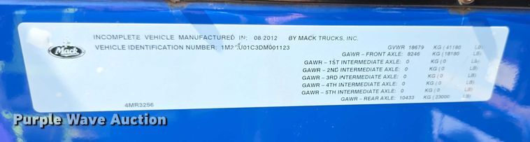 image for item EF3800 2013 Mack LEU612 refuse truck