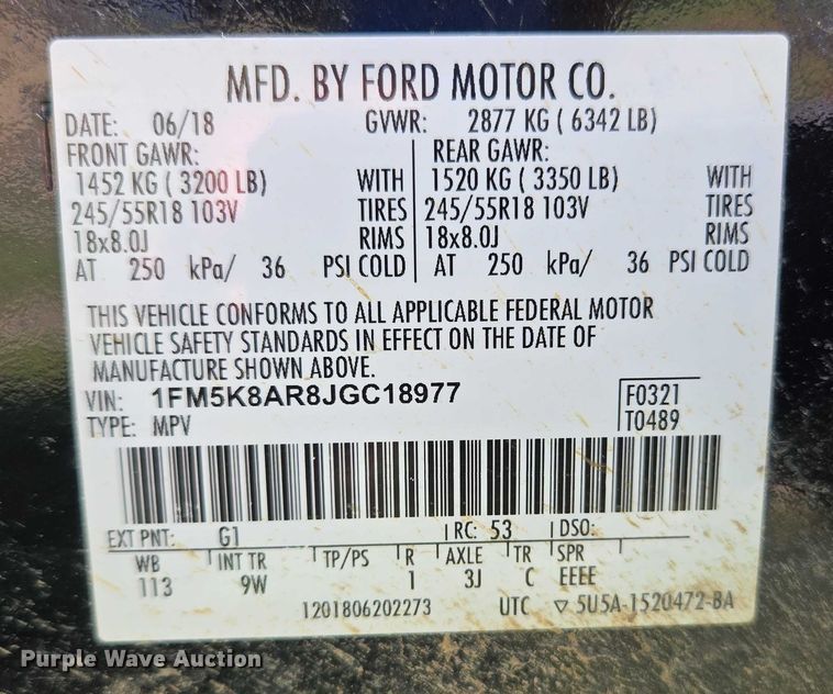 image for item EM0647 2018 Ford Explorer Police Interceptor SUV