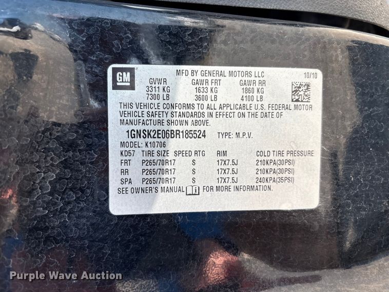 image for item EM0649 2011 Chevrolet Tahoe Police SUV