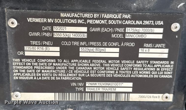 image for item EM8167 2022 Vermeer MC573 SDT  vacuum excavator