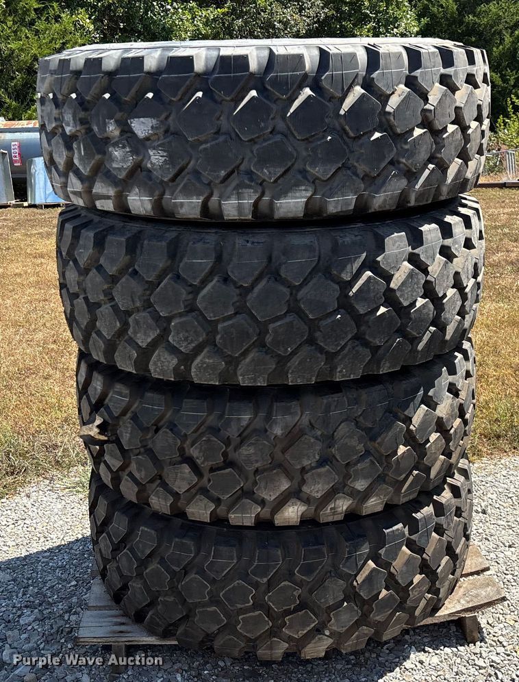 image for item EN5575 (4) 395/85R20 XZL tires and wheels