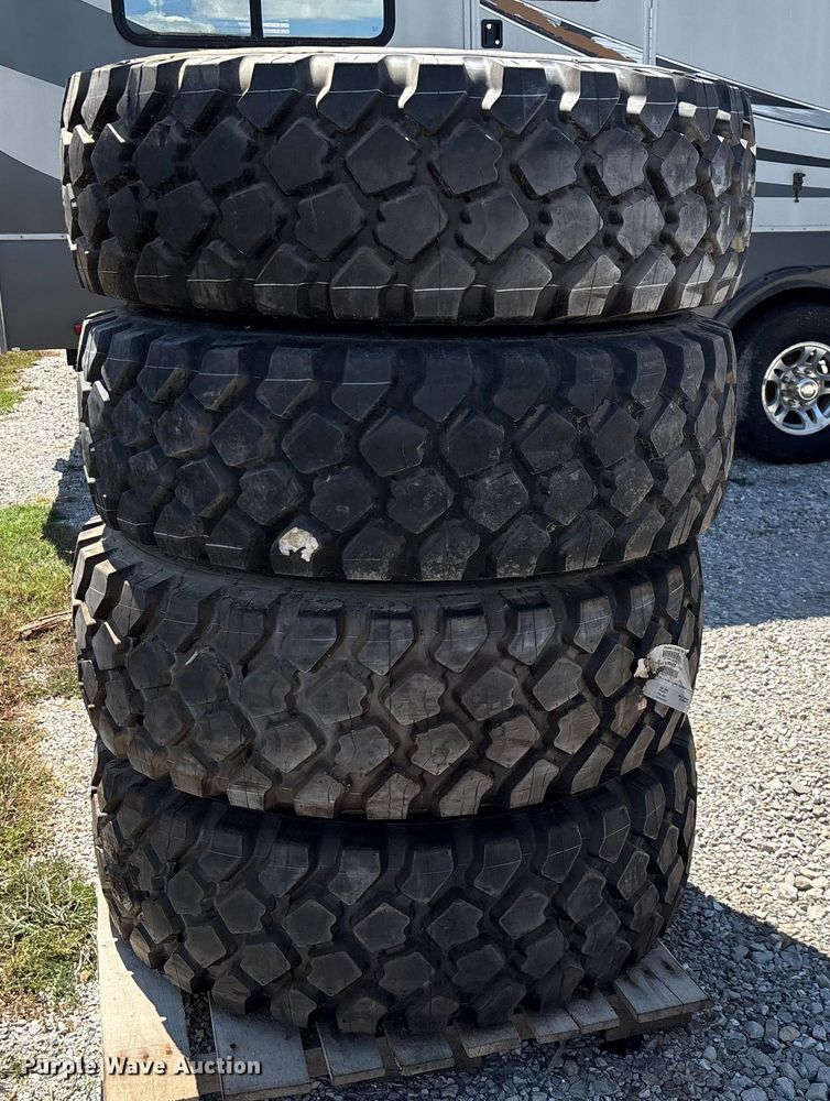 image for item EN5575 (4) 395/85R20 XZL tires and wheels