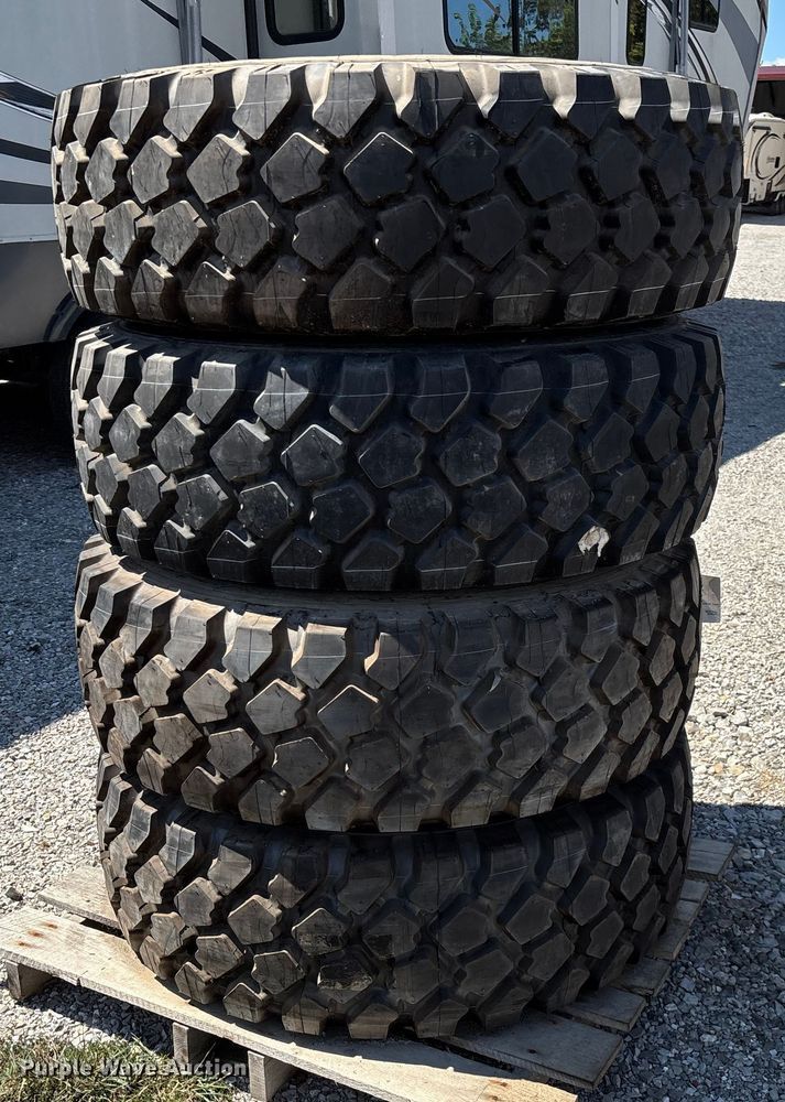 image for item EN5575 (4) 395/85R20 XZL tires and wheels