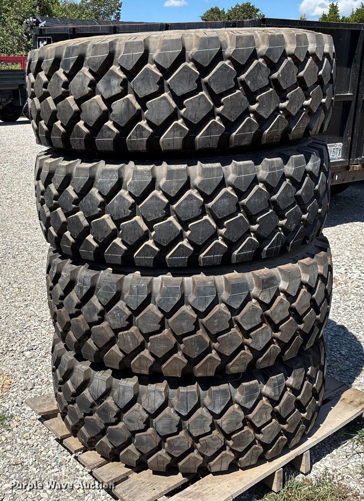 image for item EN5575 (4) 395/85R20 XZL tires and wheels