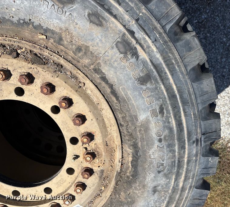 image for item EN5575 (4) 395/85R20 XZL tires and wheels