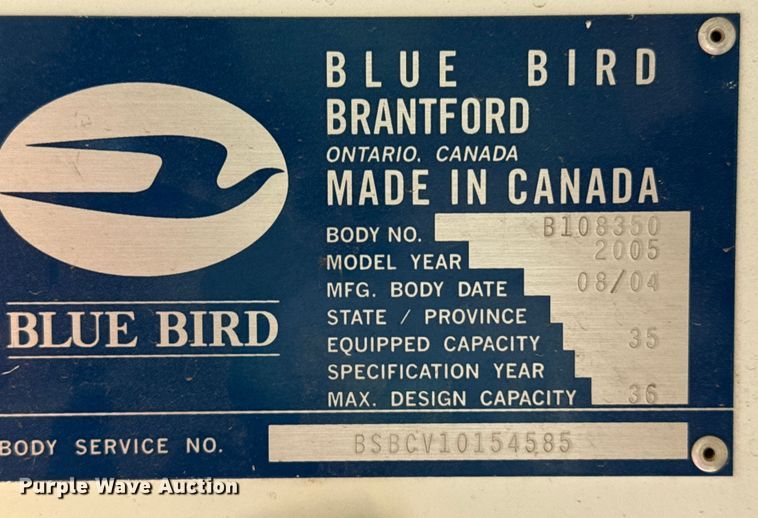 image for item EP0647 2005 Blue Bird school bus