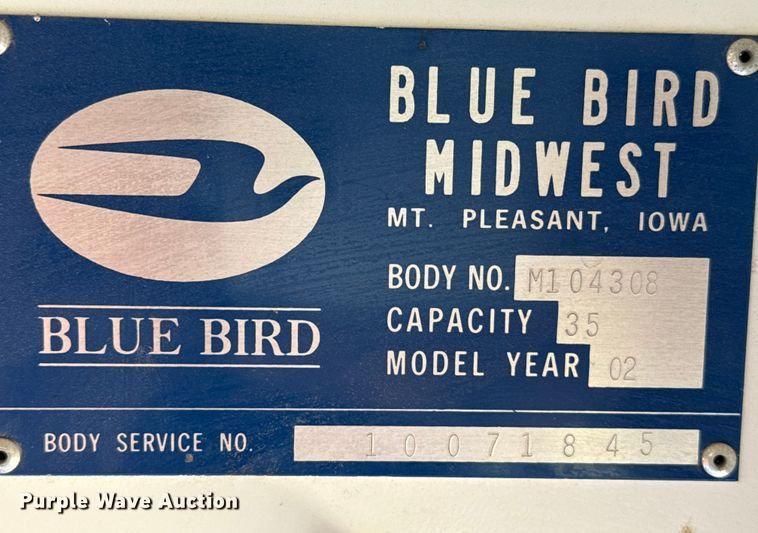 image for item EP0648 2002 Blue Bird school bus