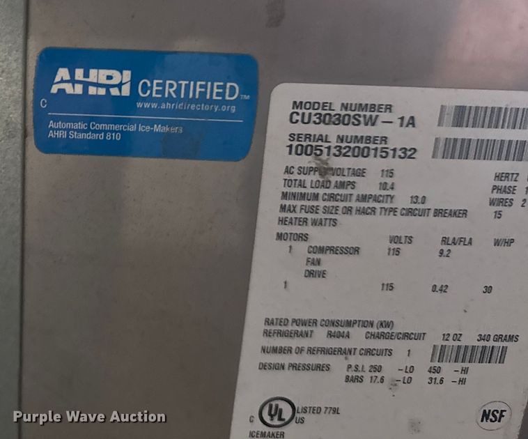 image for item ER2343 Scotsman Prodigy CU3030SW-1A ice maker