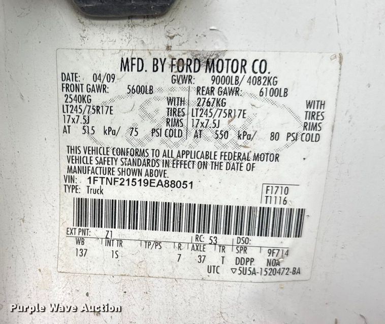 image for item ER2351 2009 Ford F250 Super Duty XL pickup truck