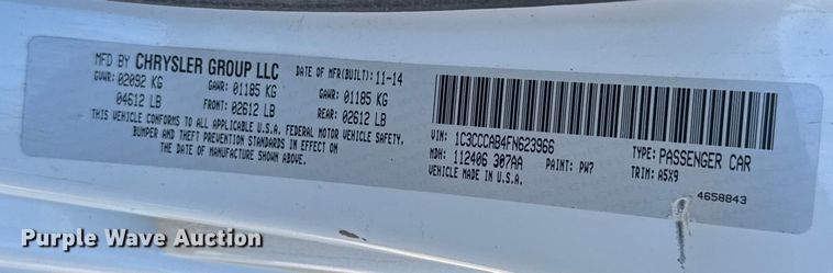 image for item ER2402 2015 Chrysler 200 