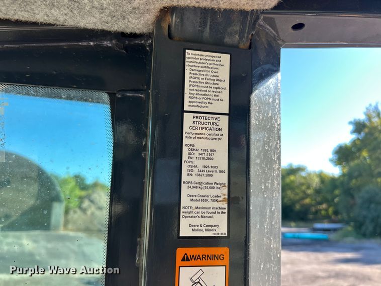 image for item ET3140 2020 John Deere 655K WH track loader