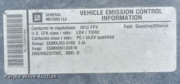 image for item ET3174 2012 Chevrolet Impala Police Cruiser 