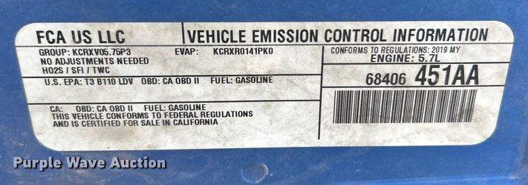 image for item ET3175 2019 Dodge Charger Police 