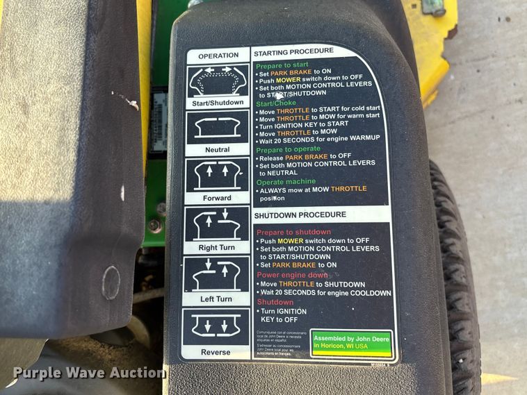 image for item ET4575 2010 John Deere Z445 ZTR lawn mower