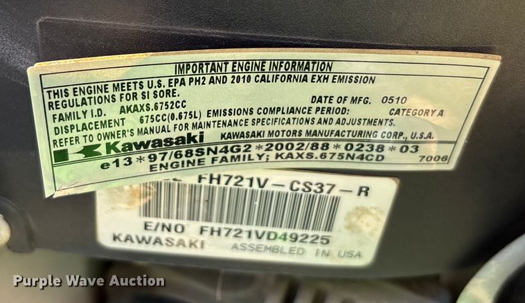 image for item ET4575 2010 John Deere Z445 ZTR lawn mower