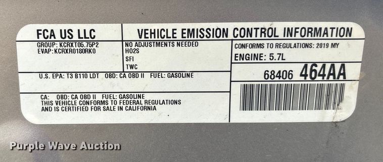 image for item ET4630 2019 Dodge Durango SSV SUV