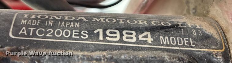 image for item ET4648 1984 Honda All terrain ATC 200 ES ATV