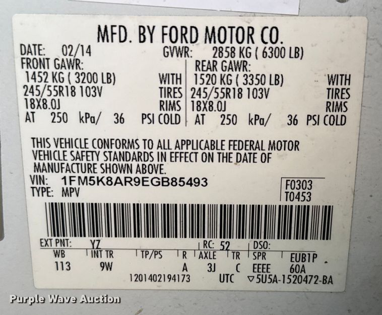 image for item EU0037 2014 Ford Explorer Police Interceptor SUV