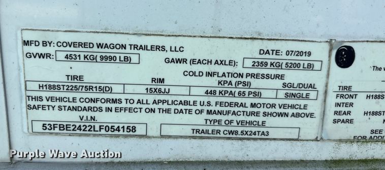 image for item EU0038 2020 Covered Wagon enclosed cargo trailer