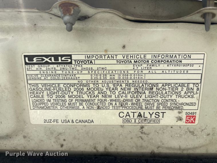 image for item EU0040 2006 Lexus GX 470 SUV