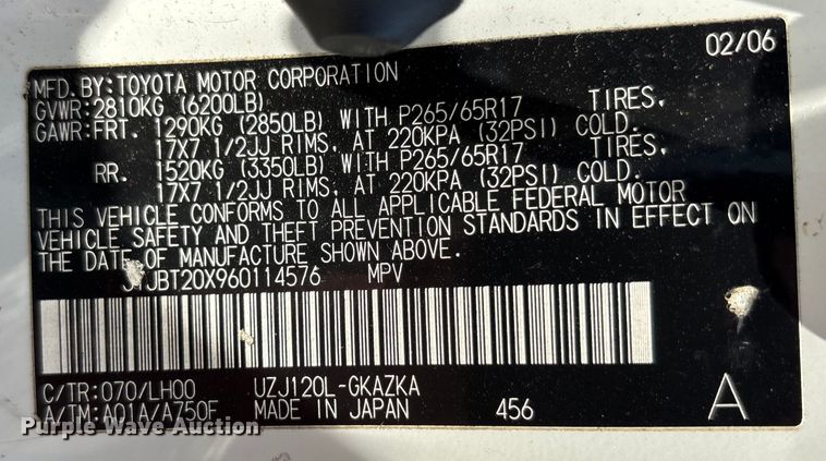 image for item EU0040 2006 Lexus GX 470 SUV