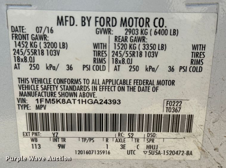 image for item EU0041 2017 Ford Explorer Police Interceptor SUV