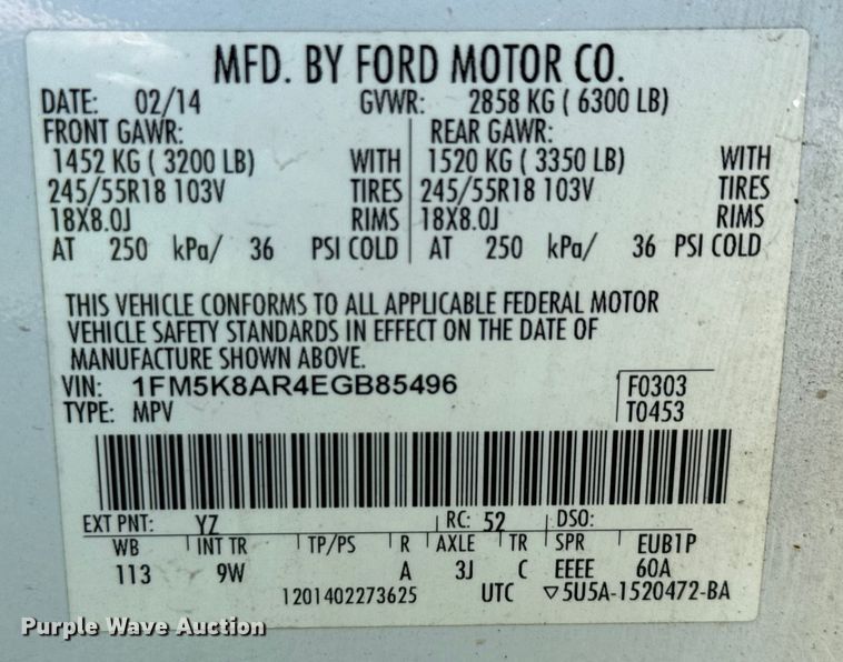 image for item EU0042 2014 Ford Explorer Police Interceptor SUV