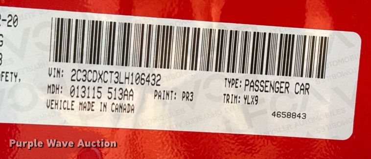 image for item EU0046 2020 Dodge Charger 