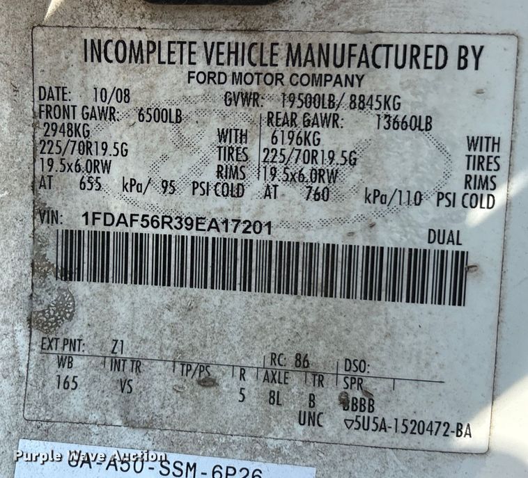 image for item EU0055 2009 Ford F550 utility / service truck