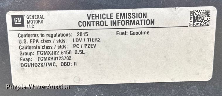 image for item EU0060 2015 Chevrolet Malibu 