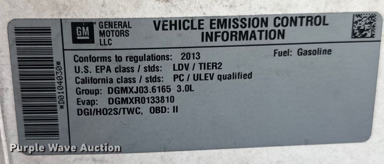 image for item EU0061 2013 Cadillac CTS 