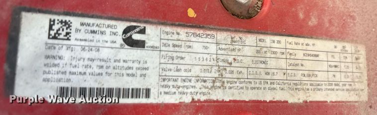 image for item EU0063 2009 Ford F750 dump truck