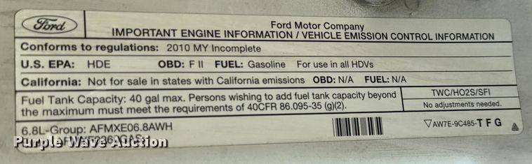 image for item EU0064 2010 Ford F350 Super Duty Crew Cab utility bed pickup truck